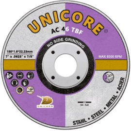 UNICORE 7 inch thin cutting disc for metal and Inox
